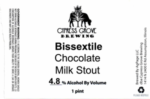 Cypress Grove Brewing Bissextile Chocolate Milk Stout March 2020