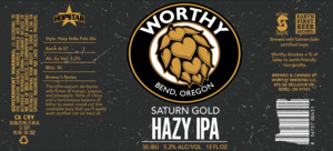 Worthy Brewing Saturn Gold March 2020