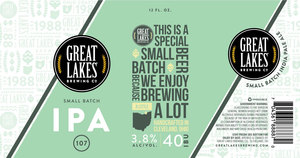 Great Lakes Brewing Co Small Batch IPA March 2020