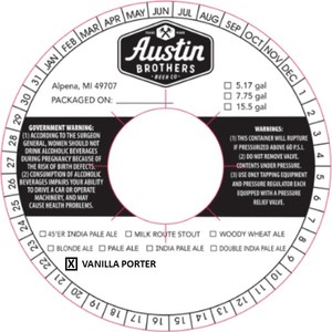 Austin Brotehrs Beer Co Vanilla Porter March 2020