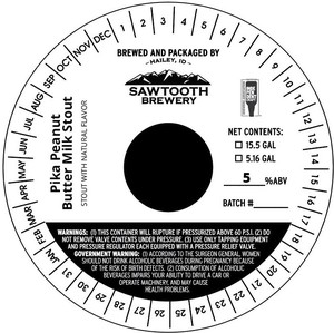 Sawtooth Brewery Pika Peanut Butter Milk Stout March 2020