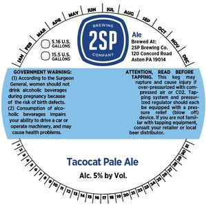 2sp Brewing Company Tacocat Pale Ale March 2020