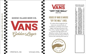 Goose Island Beer Co. Vans Golden Lager March 2020