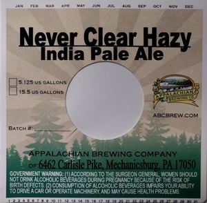 Appalachian Brewing Company Never Clear Hazy March 2020