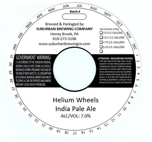 Suburban Brewing Company Helium Wheels India Pale Ale April 2020