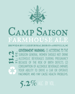 Burial Beer Co Camp Saison