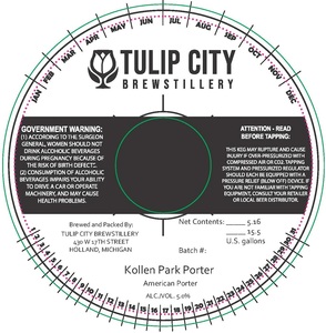 Tulip City Brewstillery Kollen Park Porter March 2020