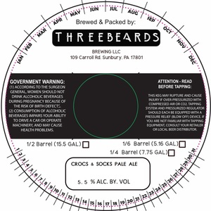 Three Beards Brewing LLC Crocs & Socks Pale Ale March 2020