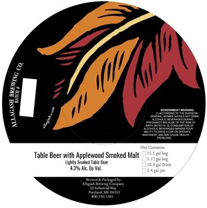 Allagash Brewing Company Table Beer With Applewood Smoked Malt