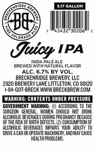 Breckenridge Brewery, LLC Juicy IPA