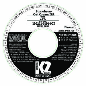 K2 Bros. Brewing Strawberry Oat Cream IPA