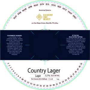 Blackberry Farm Brewery Country Lager March 2020