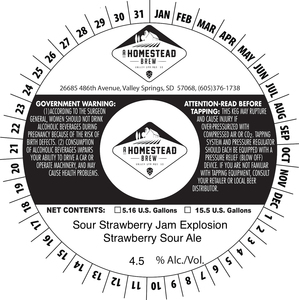 A Homestead Brew Sour Strawberry Jam Explosion Strawberry Sour Ale