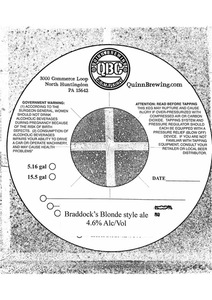 Braddock's Blonde Style Ale March 2020