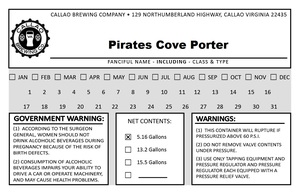 Callao Brewing Co. Pirates Cove Porter