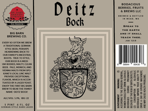 Big Barn Brewing Co Deitz Bock