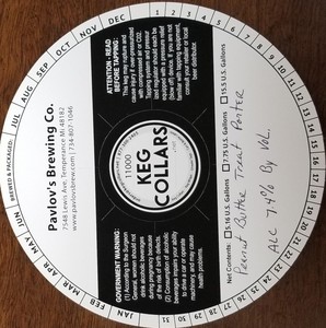 Pavlov's Brewing Company Peanut Butter Treat Porter April 2020