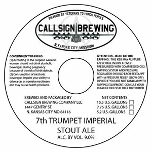 Callsign Brewing Company LLC Seventh Trumpet Imperial Stout