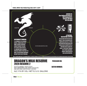 New Holland Brewing Dragon's Milk Reserve 2020 Reserve 2 April 2020