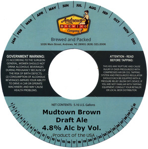 Andrews Brewing Company Mudtown Brown April 2020