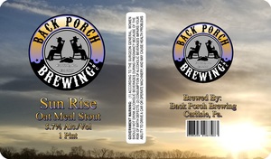 Back Porch Brewing Sun Rise Oat Meal Stout