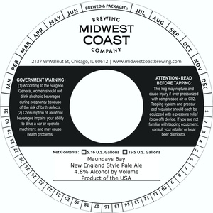 Midwest Coast Brewing Company Maundays Bay New England Style Pale Ale Product Of The Usa April 2020