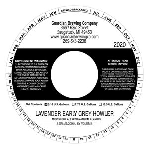 Lavender Earl Grey Howler Milk Stout Ale With Natural Flavors