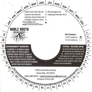 Noble Roots Brewing Company Cherry Belgian Pie May 2020