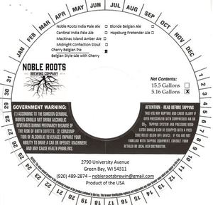 Noble Roots Brewing Company Cherry Belgian Pie May 2020