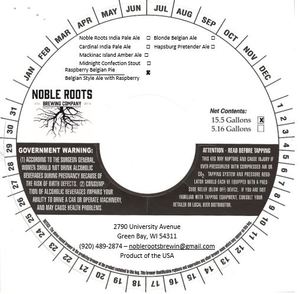 Noble Roots Brewing Company Raspberry Belgian Pie