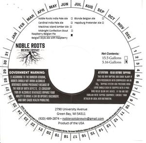 Noble Roots Brewing Company Raspberry Belgian Pie May 2020