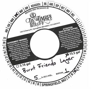 Tie & Timber Beer Co. Burnt Friends