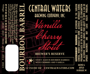 Central Waters Brewing Company Vanilla Cherry Stout April 2020