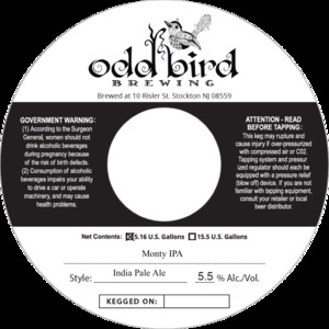 Odd Bird Brewing Monty IPA