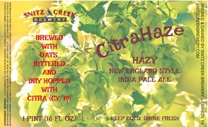 Snitz Creek Brewery Citrahaze May 2020