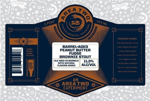Area Two Barrel-aged Peanut Butter Fudge Brownie Stout May 2020
