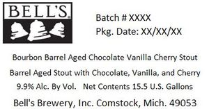 Bell's Bourbon Barrel Aged Chocolate Vanilla Cherry Stout May 2020