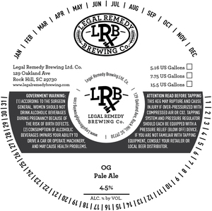 Legal Remedy Brewing Co. Og Pale Ale