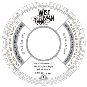 Wise Man Brewing Conceited Genius 2.0 New England Style India Pale Ale May 2020