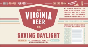 Saving Daylight Citrus Wheat Ale Brewed With Grapefruit & Orange Peels