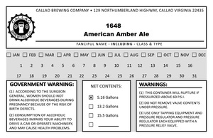 Callao Brewing Co. 1648 American Amber Ale