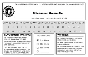 Callao Brewing Co. Chickacoan Cream Ale