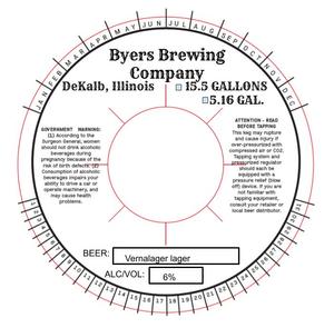 Byers Brewing Company Vernalager May 2020