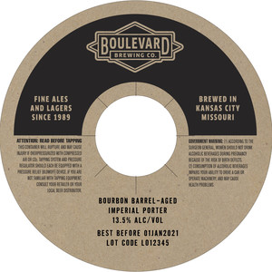 Boulevard Bourbon Barrel Aged Imperial Porter May 2020