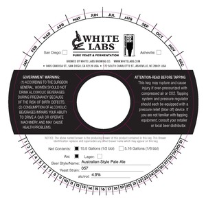 Australian Style Pale Ale Yeast Strain: 057