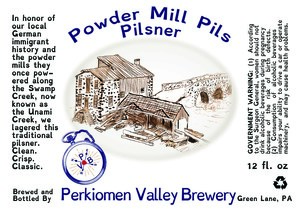 Perkiomen Valley Brewery Powder Mill Pils