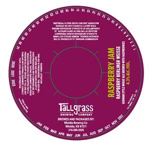 Tallgrass Brewing Company Raspberry Jam Raspberry Berliner Weisse German Style Wheat Ale Brewed With Raspberries