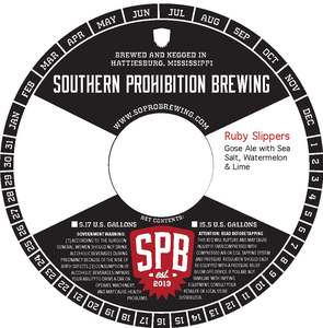 Southern Prohibition Brewing Ruby Slippers