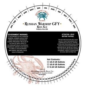 Dividing Creek Beer Co Russian Warship Gfy Red Ale