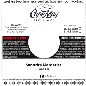 Cape May Brewing Co. Senorita Margarita March 2022